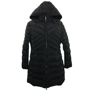 Kenneth Cole Reaction Plush Collar Down Quilted Puffer Jacket Black